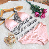 High Quality Pure Silk Bikini Style Padded Bra & Panty Set