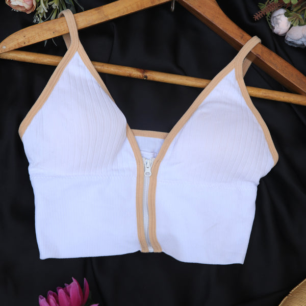 Woman's Front Zipper Padded Bra