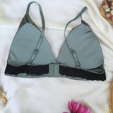 Silk Bra Adjustable Strap V Neck Hook Triangle Bralette